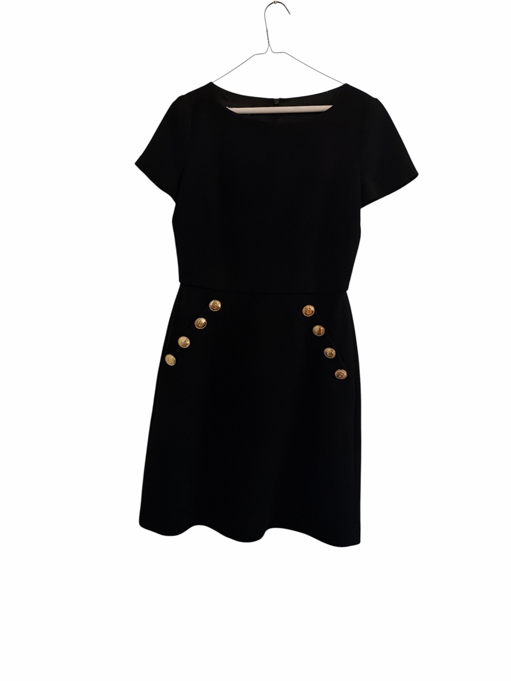 Moschino Boutique Moschino Minimalist Black Dress  with Gold Buttons